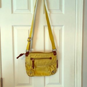 Fossil yellow cross-body purse